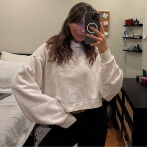 Alo White Cropped Hoodie for Women
